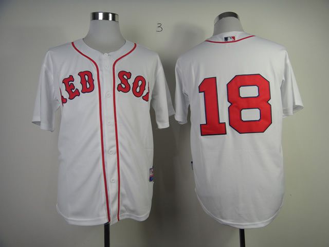 Men Boston Red Sox 18 Victorino White MLB Jerseys